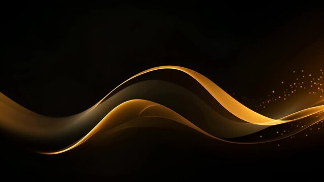 Black luxury corporate background with golden lines. Seamless looping motion design. Video animation Ultra HD 4K 3840x2160
