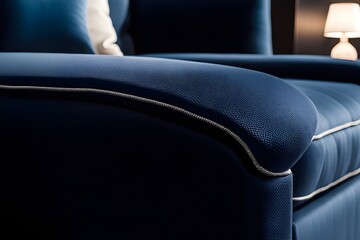 Obraz premium Texture and details of the fabric on upholstered furniture, bringing attention to comfort and style, background image, generative AI