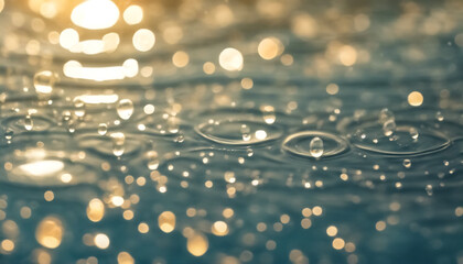 Fototapeta premium Giochi di Pioggia al Sole su uno Sfondo di Acqua Trasparente