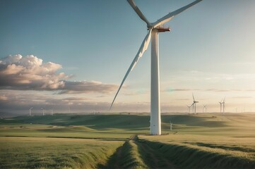 Wind turbine at Sunset