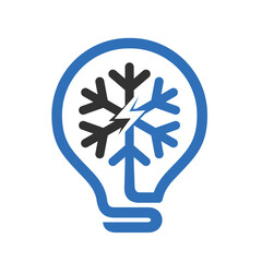 lamp with cold icon, electric cooling industries.