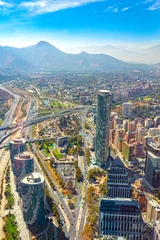 Photo sur Aluminium Paris aerial view of the city Chile Santiago