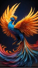 Majestic Fire-Plumed Phoenix