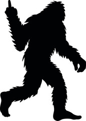 Bigfoot Sasquatch Middle Finger SVG Cut File for Cricut and Silhouette, EPS ,Vector, PNG , JPEG, Zip Folder
