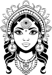 Indian face lady vector stock photo