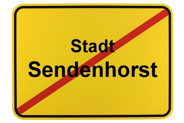 Illustration eines Ortsschildes der Stadt Sendenhorst in Nordrhein-Westfalen