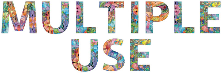 MULTIPLE USE text design, clean and simple. Vector zentangle object for decoration