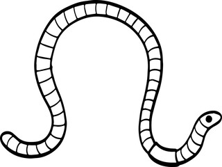 earthworm cartoon illustration.