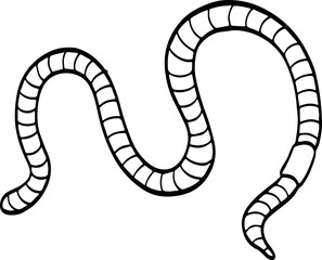 earthworm cartoon illustration. - obrazy, fototapety, plakaty