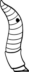 earthworm cartoon illustration.