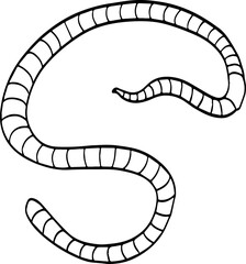 earthworm cartoon illustration.