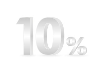 10% or 10 Percent Off Sale Discount. 10% for Banner, Poster or Advertising. Vector Illustration. 