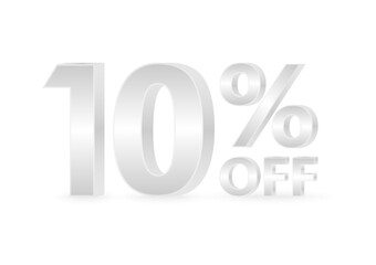 10% or 10 Percent Off Sale Discount. 10% for Banner, Poster or Advertising. Vector Illustration. 