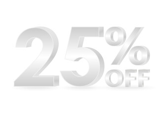 25% or 25 Percent Off Sale Discount. 25% for Banner, Poster or Advertising. Vector Illustration. 