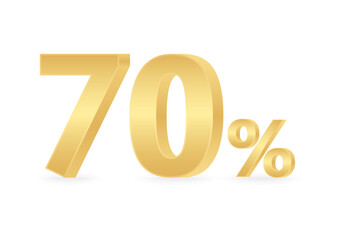 70% or 70 Percent Off Sale Discount. 70% for Banner, Poster or Advertising. Vector Illustration. 