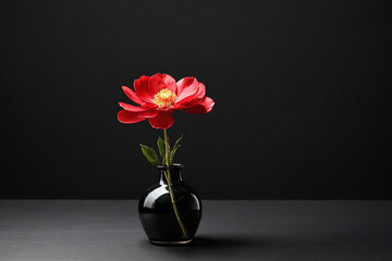 Single flower in black table