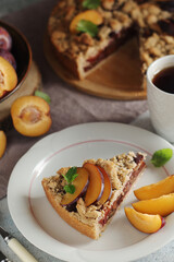 A piece of a plum cake	