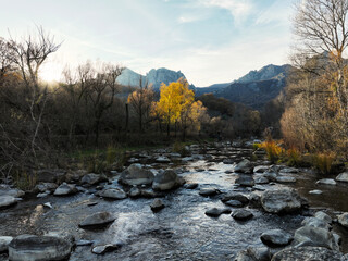 Fantastic stream in a lovely autumn mountain landscape 2