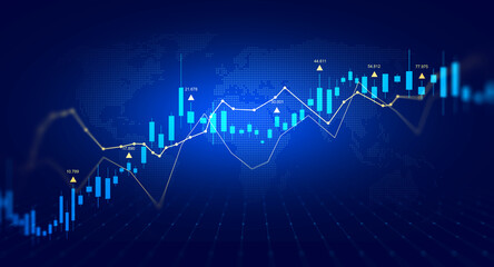 Stock market investment trading graph growth.Investment finance chart,stock market business and exchange financial growth graph.	
