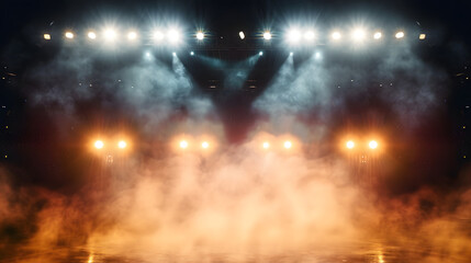 Bright stadium arena lights and smoke - Powered by Adobe