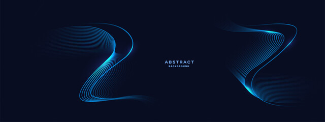 Abstract blue background with flowing lines. Dynamic waves. vector illustration.