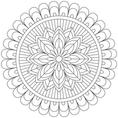 Leaf Flower Petal Coloring Mandala Art Simple Graphic Shape Vector Floral Oriental Outline Vintage Decorative Elements Pattern Illustration Islam Arabic Indian Turkish Mystic Religion Morals Lotus