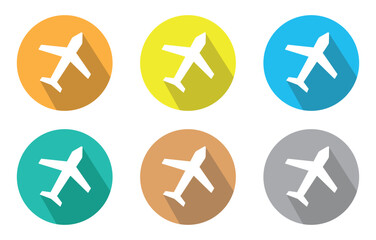 Plane vector icon in modern flat style isolated. Collection of vector symbol on white background. Airplane icon symbol isolated . Vector illustration.