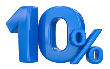 3D Render 10 Off Percent Blue