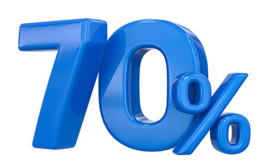 3D Render 70 Off Percent Blue