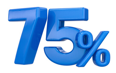 3D Render 75 Off Percent Blue