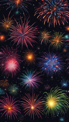 Fototapeta premium Beautiful New Year fireworks in close-up.