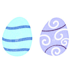 set of easter eggs watercolor hand drawn illustration isolated on white or transparent background 