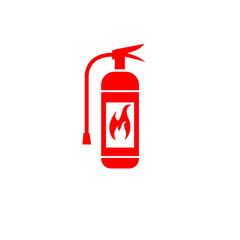 fire extinguisher logo icon sign symbol flat illustration hand drawn isolated on white or transparent background 