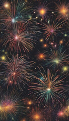 Fototapeta premium Beautiful New Year fireworks in close-up.