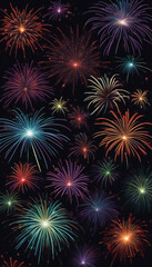 Beautiful New Year fireworks in close-up.