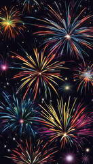 Obraz premium Beautiful New Year fireworks in close-up.