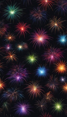 Beautiful New Year fireworks in close-up.