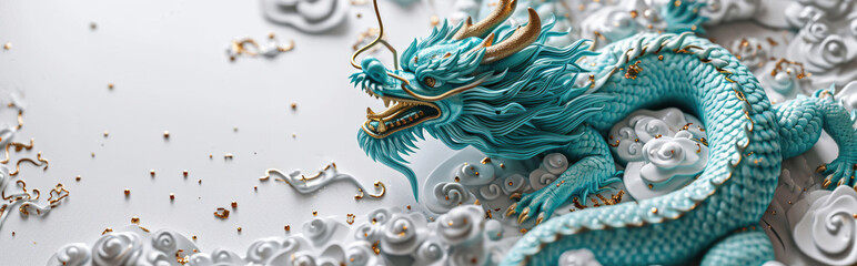 Chinese New Year 2024, the year of the Dragon, dragon zodiac sign, banner, poster, empty space text	