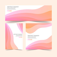 Set Banner background templates abstract style poster backdrop vector graphic design	