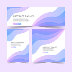 Set Banner background templates abstract style poster backdrop vector graphic design	