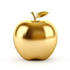  golden apple isolated on white background
