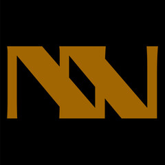 NN letter branding logo design with a leaf..
