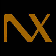 Obraz premium NX letter branding logo design with a leaf.. 