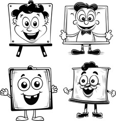 Blackboard emoji vector stock photo, coloring page