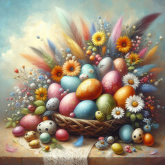 Fototapeta na wymiar Various Easter Egg Illustrations