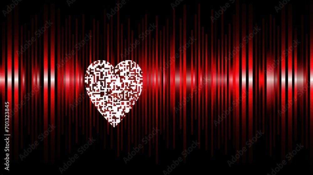 Poster a red and black background with a heart in the middle of the image and the word love written in the 
