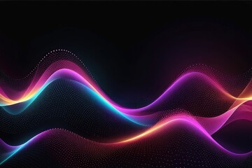 Colorful sound waves, abstract background, horizontal composition