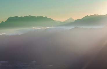 Fototapeta premium Mountains on sunrise