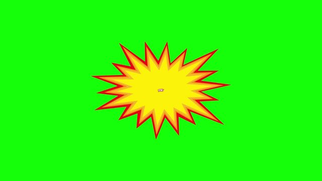 Pow, comic splash bubble text motion graphics