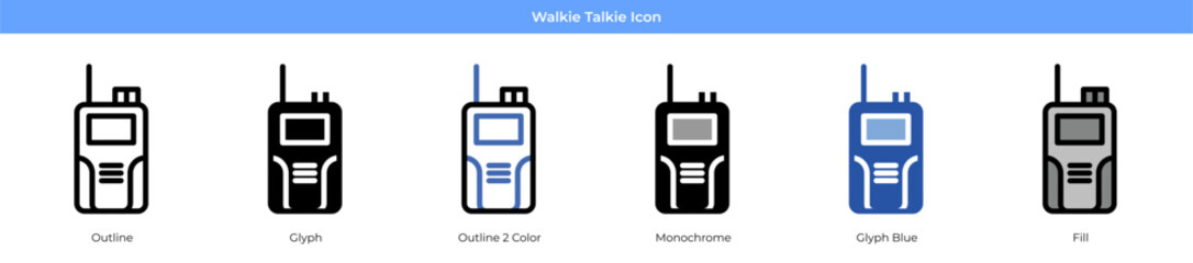 Walkie Talkie Icon Set Vector